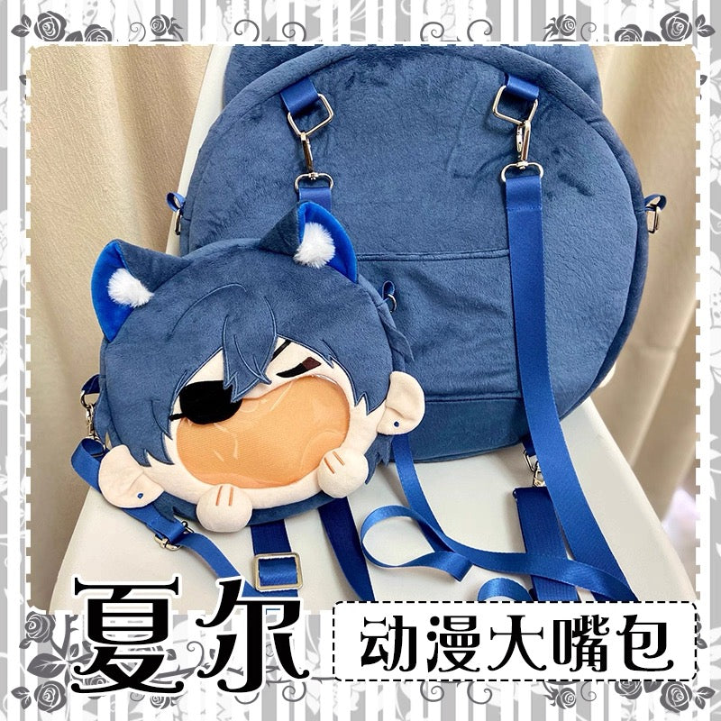 Japanese Anime  Black Butler Kuro Shitsuji | Ciel Phantomhive with Cat Ear Plush Cute Icon Itabag Backpack and Crossbody Bag - Cute Kawaii Item