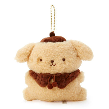 Sanrio Winter Style Collar Keychain  | My Melody Kuromi Cinnamoroll Pompompurin Pochacco - Small Plush Doll Keychain