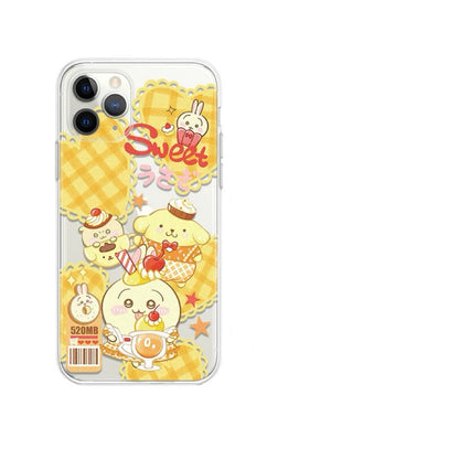 Japanese Cartoon ChiiKawa | Sweet with ChiiKawa My Melody Hachiware Cinnamoroll Usagi Pompompurin Clear - iPhone Case 11 12 13 14 15 16 Pro Promax