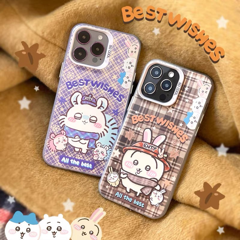 Japanese Cartoon ChiiKawa Best Wishes Winter Laser Case | ChiiKawa Hachiware Usagi Momonga - iPhone Case 11 12 13 14 15 16 16e 17 17e Pro Promax
