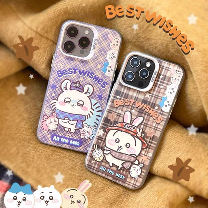 Japanese Cartoon ChiiKawa Best Wishes Winter Laser Case | ChiiKawa Hachiware Usagi Momonga - iPhone Case 11 12 13 14 15 16 16e 17 17e Pro Promax