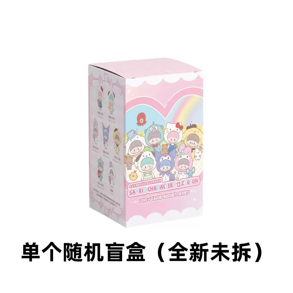 zZoton x Sanrio Characters Love League Buddies Plush Doll Keychain | Hello Kitty My Melody Kuromi Cinnamoroll Pompompurin Pochacco Hangyodon - Collectable Toys Mystery Blind Box KawaiiGiftLand