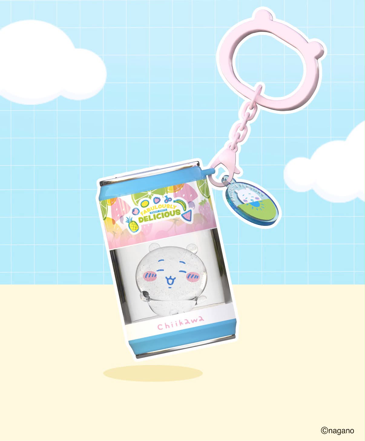 ChiiKawa X Miniso Fruit Market Series Fruit Market Soft Drink Can Keychain Blind Box | ChiiKawa Hachiware Usagi Momonga Kurimanju Rakko Shisa Crab Soft Drink Can Keychain Blind Box - Kawaii Items Room Decoration Mystery Box