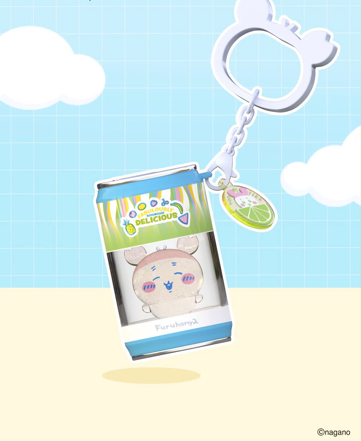 [Pre-Order] ChiiKawa X Miniso Fruit Market Series Fruit Market Soft Drink Can Keychain Blind Box | ChiiKawa Hachiware Usagi Momonga Kurimanju Rakko Shisa Crab Soft Drink Can Keychain Blind Box - Kawaii Items Room Decoration Mystery Box