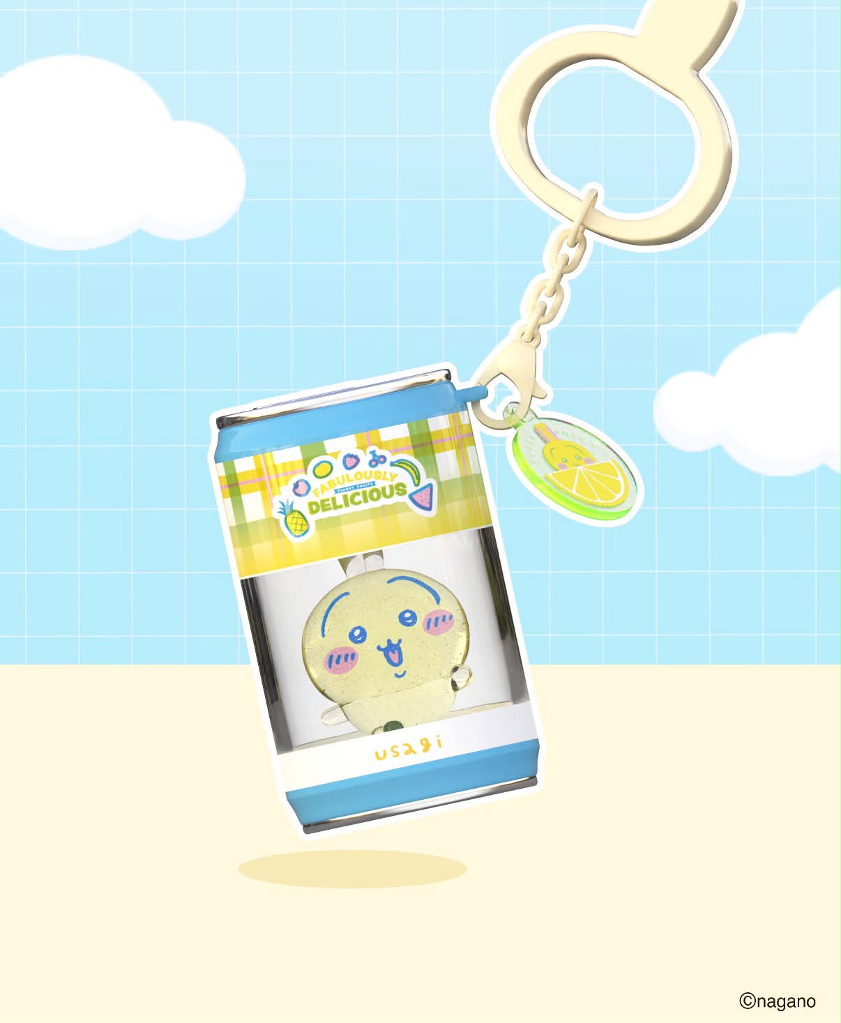 ChiiKawa X Miniso Fruit Market Series Fruit Market Soft Drink Can Keychain Blind Box | ChiiKawa Hachiware Usagi Momonga Kurimanju Rakko Shisa Crab Soft Drink Can Keychain Blind Box - Kawaii Items Room Decoration Mystery Box