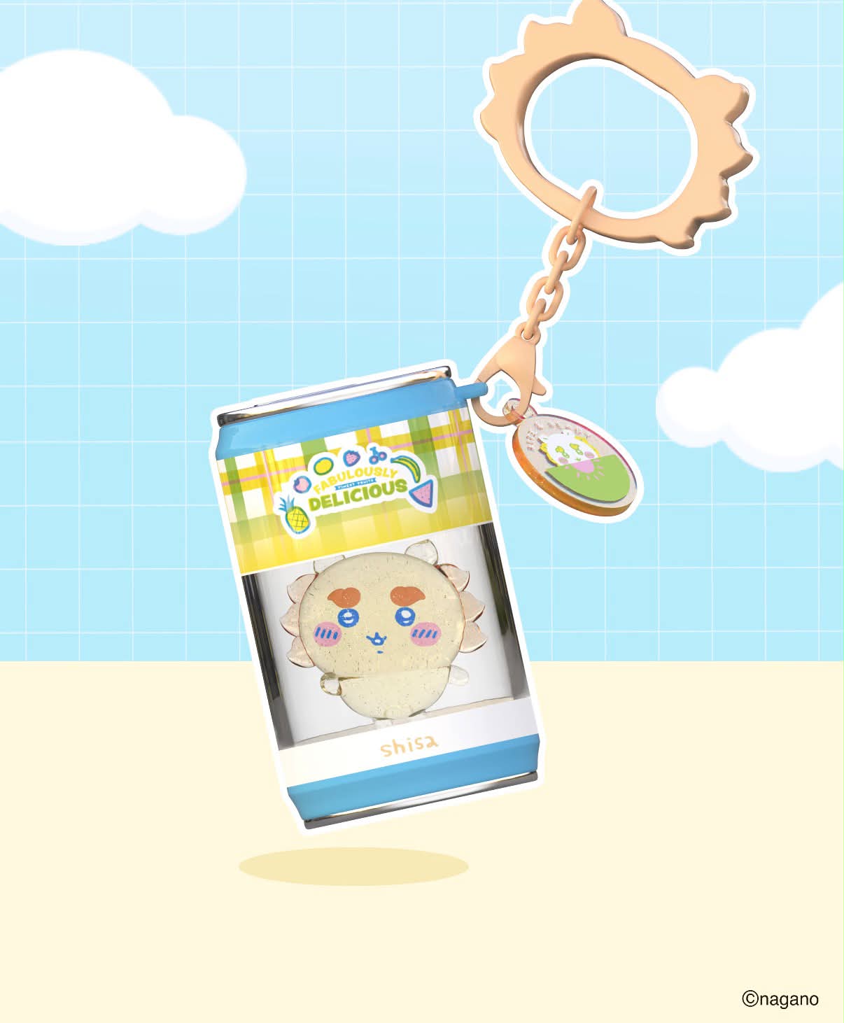 [Pre-Order] ChiiKawa X Miniso Fruit Market Series Fruit Market Soft Drink Can Keychain Blind Box | ChiiKawa Hachiware Usagi Momonga Kurimanju Rakko Shisa Crab Soft Drink Can Keychain Blind Box - Kawaii Items Room Decoration Mystery Box
