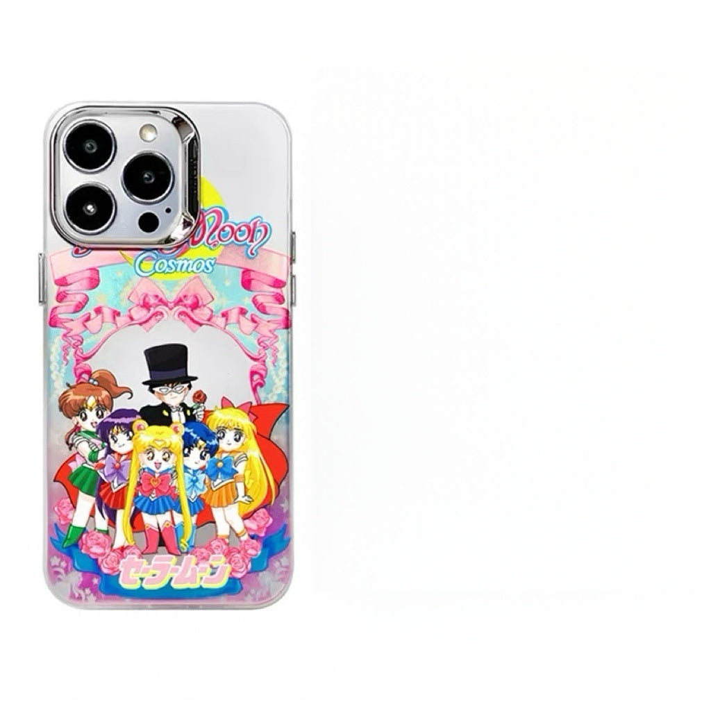 Japanese Cartoon Sanrio x Sailor Moon Laser Case | Hello Kitty My Melody Kuromi Cinnamoroll 5 Styles - iPhone Case 11 12 13 14 15 16 16e 17 17e Pro Promax