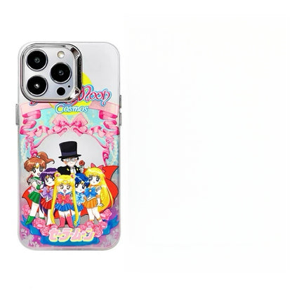 Japanese Cartoon Sanrio x Sailor Moon Laser Case | Hello Kitty My Melody Kuromi Cinnamoroll 5 Styles - iPhone Case 11 12 13 14 15 16 16e 17 17e Pro Promax