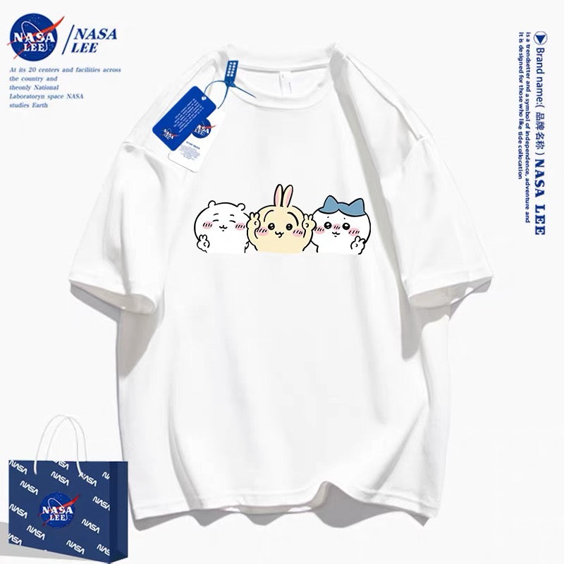 Japanese Cartoon ChiiKawa Casual Style T-Shirt Series | Chiikawa Hachiware Usagi Yeah - Kawaii Fashion Items
