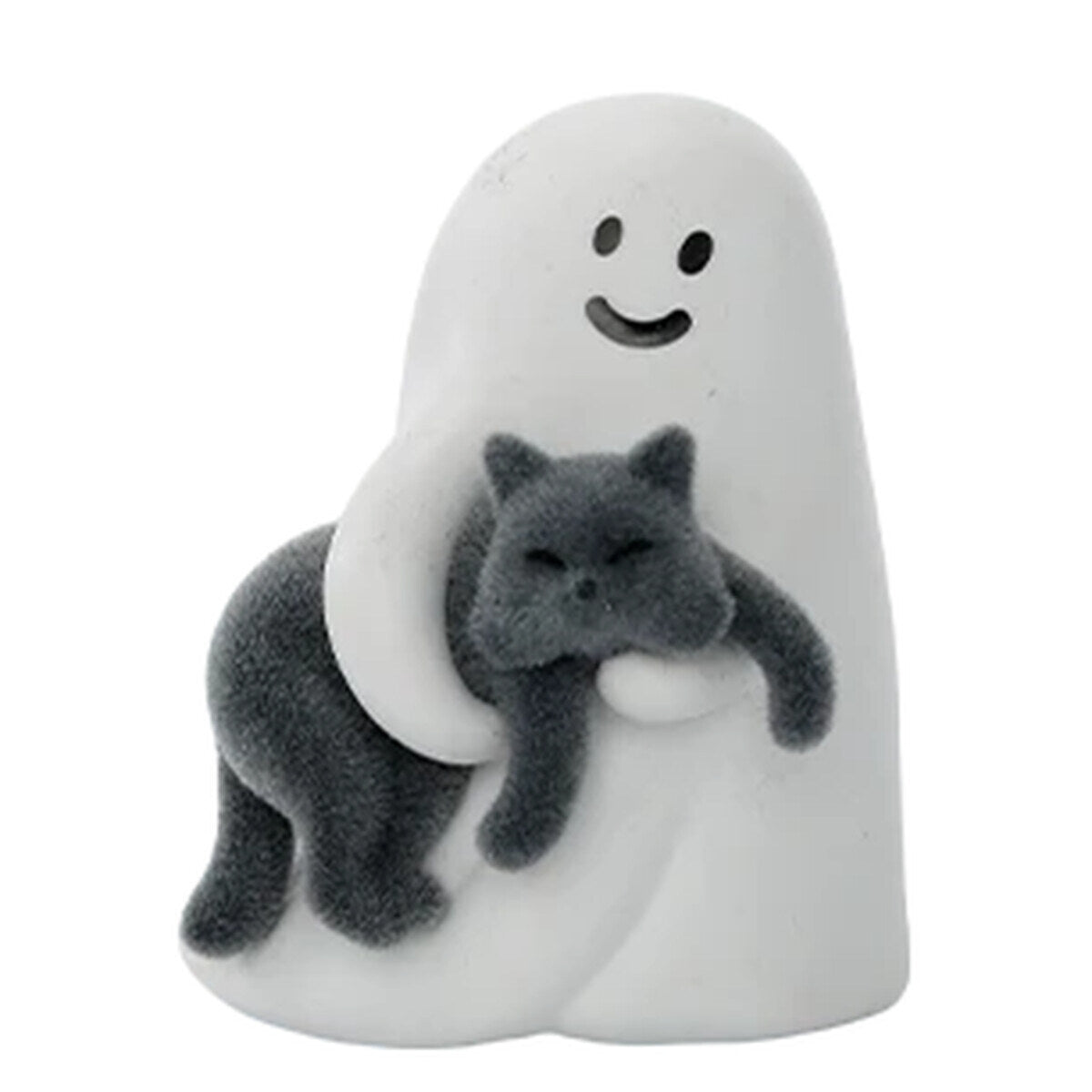 GHODY Behold My Cat - Long-Haired Blue Cat design, ghost hugging a fluffy blue-gray cat