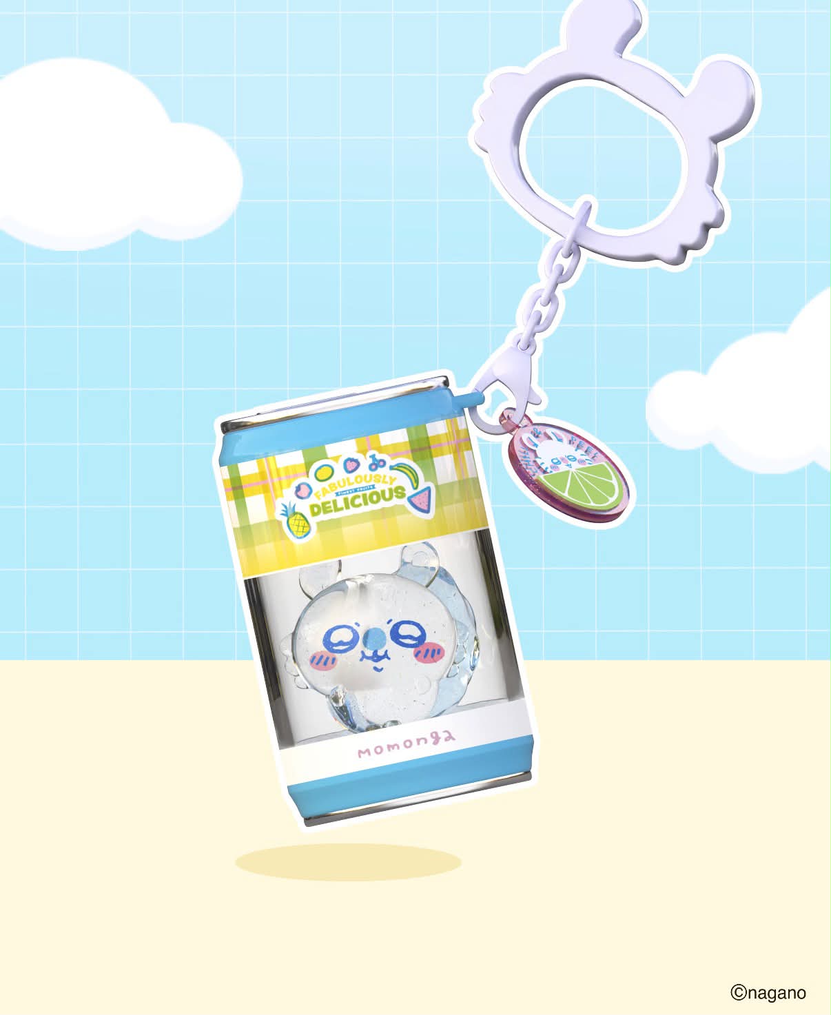[Pre-Order] ChiiKawa X Miniso Fruit Market Series Fruit Market Soft Drink Can Keychain Blind Box | ChiiKawa Hachiware Usagi Momonga Kurimanju Rakko Shisa Crab Soft Drink Can Keychain Blind Box - Kawaii Items Room Decoration Mystery Box
