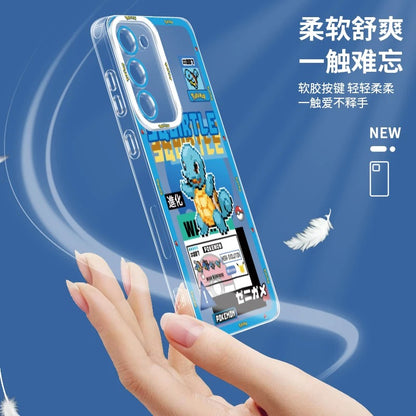 Japan Cartoon Pokemon Game Pixel Version | Bulbasaur Charmander Squirtle Pikachu Eevee Gengar Mew Mewtwo - Phone Case Samsung Galaxy S26 S25 S24 S23 S22 S21 FE Ultra Edge