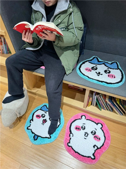 Japanese Cartoon ChiiKawa Soft Floor Mat | ChiiKawa Hachiware - Kawaii Room Decoration items Cute Things