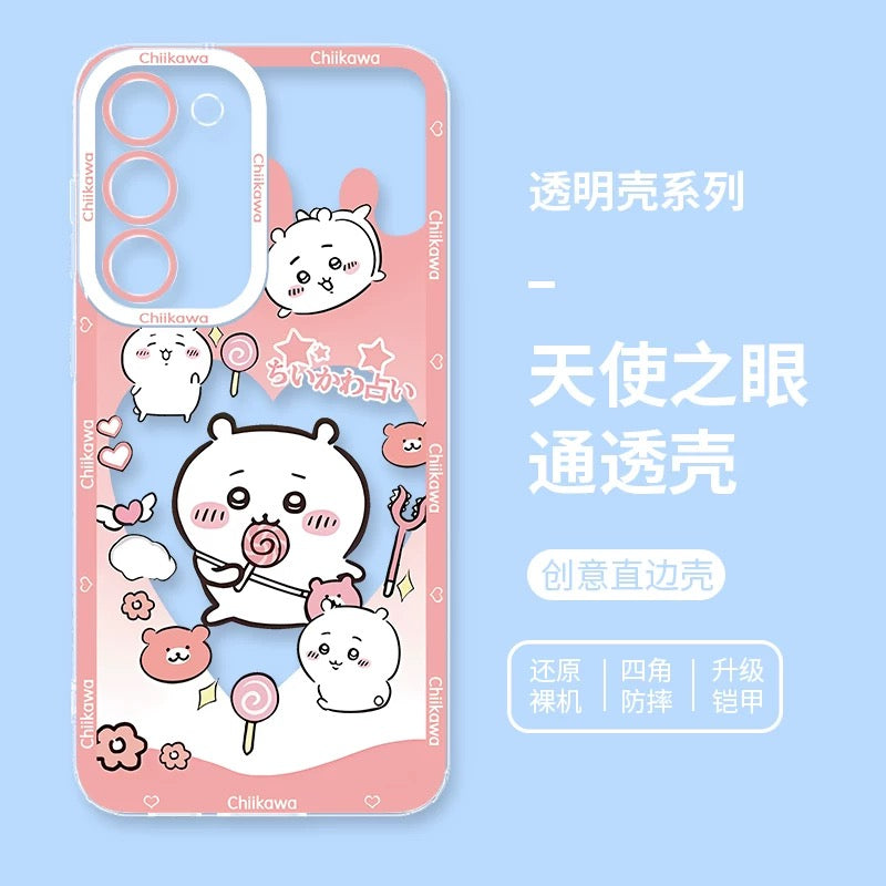 Japanese Cartoon Chiikawa Heart Shape Daily Version | Chiikawa Hachiware Usagi Momonga Kurimanju Rakko - Phone Case Samsung Galaxy S26 S25 S24 S23 S22 S21 FE Ultra