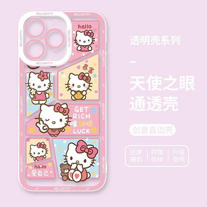 Japanese Cartoon Hello Kitty | Vintage Kitty Pink Version - iPhone Case PLUS SE2 XS XR X 11 12 13 14 15 16 16e 17 17e Pro Promax 12mini 13mini
