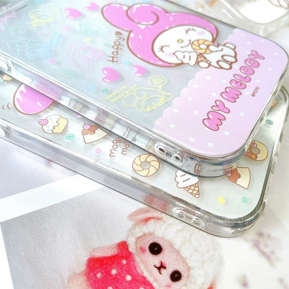 Japanese Cartoon My Melody |  Eating Foods - iPhone Case 12 13 14 15 Pro Promax