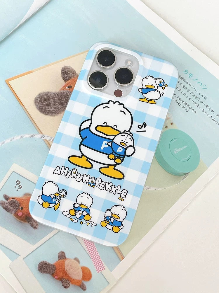 Japanese Cartoon Sanrio AhirunoPekkle Pekkle with his Plush Doll - iPhone Case 13 14 15 Pro Promax