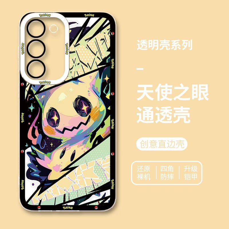 Japan Cartoon Pokemon Postal Street Style | Pikachu Gengar Squirtle Psyduck Mimikyu Bulbasaur Charmander Eevee - Phone Case Samsung Galaxy S26 S25 S24 S23 S22 S21 FE Ultra Edge