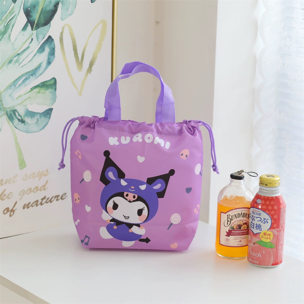 Japanese Cartoon with Friends Tidy Up Bag | Hello Kitty My Melody Kuromi Cinnamoroll Pompompurin Pochacco Little Twin Stars Hangyodon - Little Lunch Bag