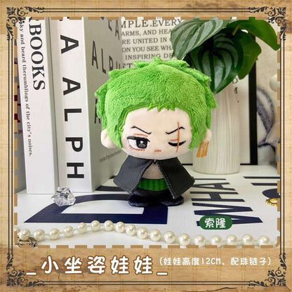 Japanese Anime One Piece Sitting Keychain | Luffy Zoro Sanji Ace Cute Kawaii 12cm Doll - Cute Kawaii Item