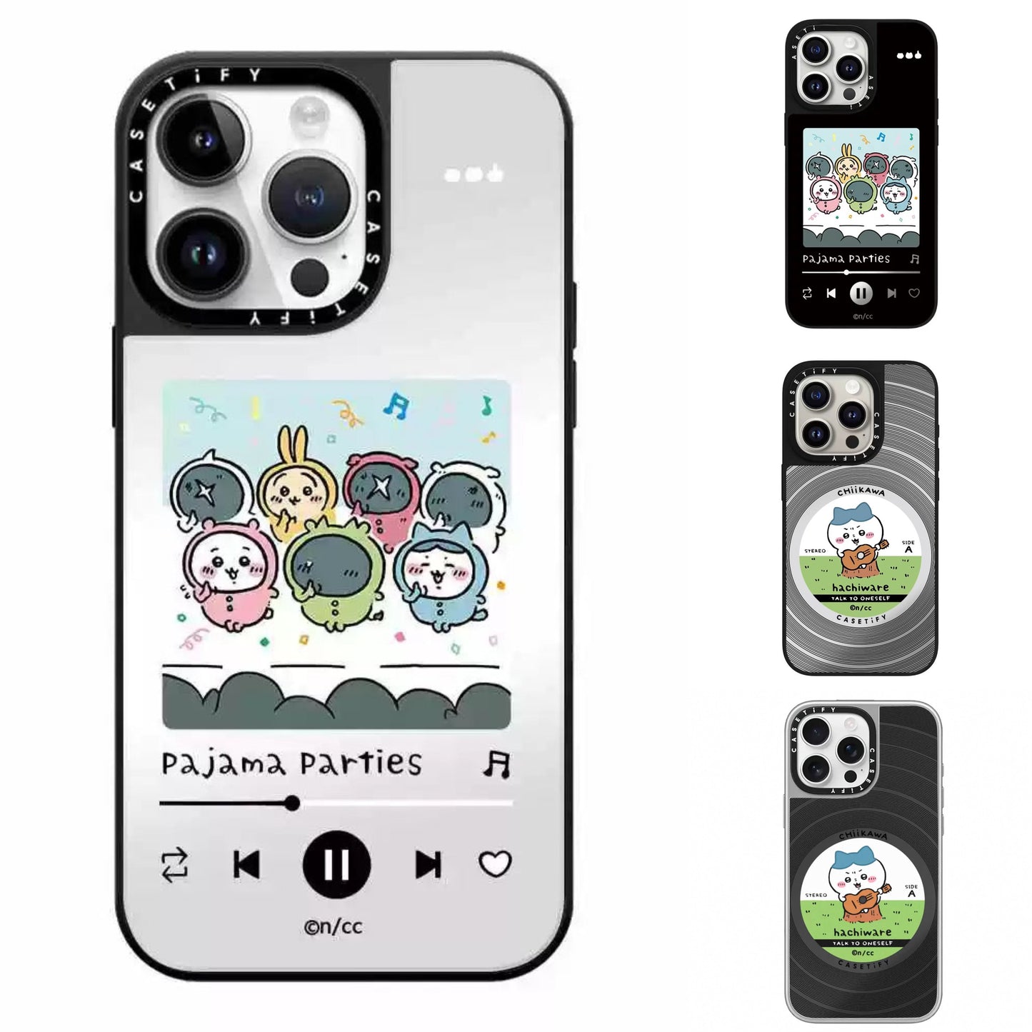 Japanese Cartoon ChiiKawa Mirror Phone Case | Pajamas Song & Hachiware Song - iPhone Case 12 13 14 15 16 17 Pro Promax
