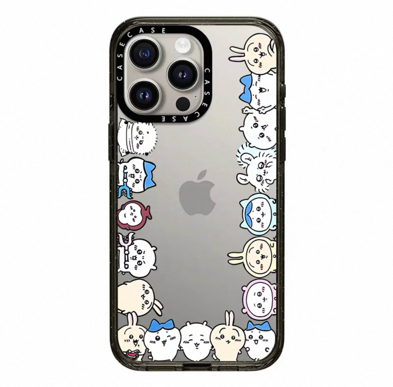Japanese Cartoon ChiiKawa Transparent Black Frame & Mirror Phone Case | Cafe & Group 8 Styles ChiiKawa Hachiware Usagi - iPhone Case 12 13 14 15 16 17 Pro Promax