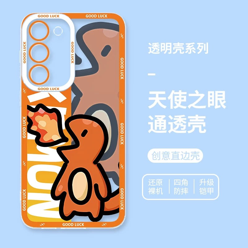 Japan Cartoon Pokemon Fatty Cute Drawing | Pikachu Gengar Squirtle Psyduck Bulbasaur Charmander Eevee Gible - Phone Case Samsung Galaxy S26 S25 S24 S23 S22 S21 FE Ultra