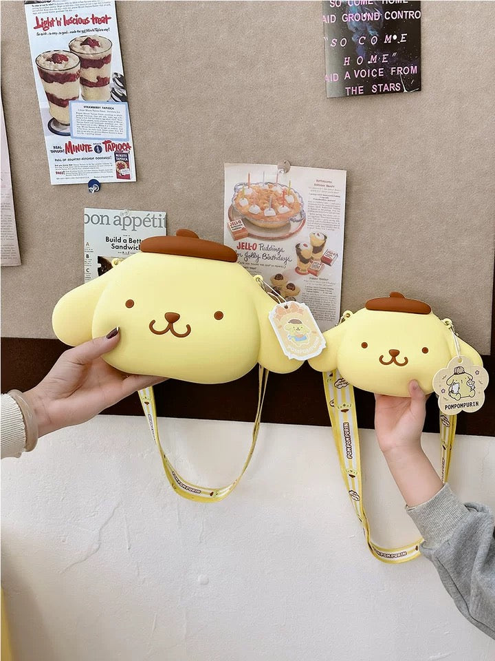 Japan Sanrio Silicone Big Head Shoulder Bag | Pompompurin -  Kawaii Bag Birthday Girlfriend Children Gift