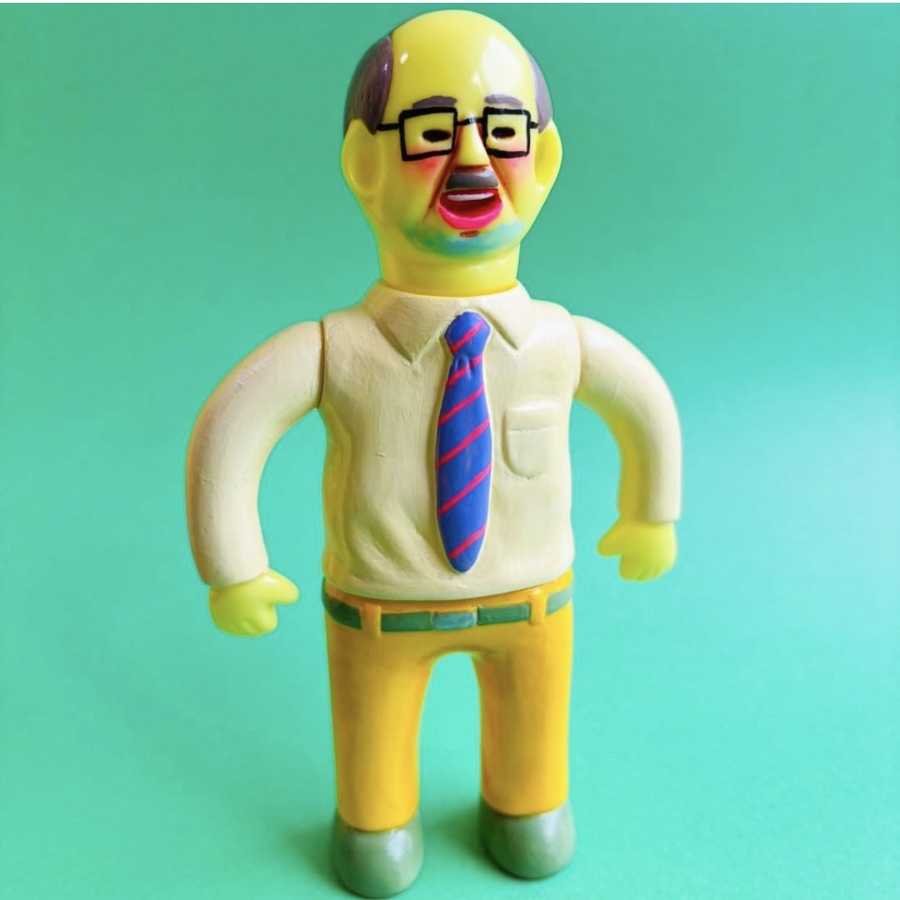 Japan Artist Dehara | Uncle Worker Yellow Neon Version - 50pcs Limited Worldwide Sofubi Figure Soft Vinyl Rare