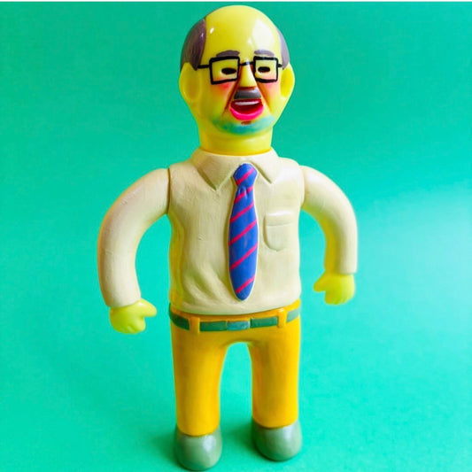 Japan Artist Dehara | Uncle Worker Yellow Neon Version - 50pcs Limited Worldwide Sofubi Figure Soft Vinyl Rare