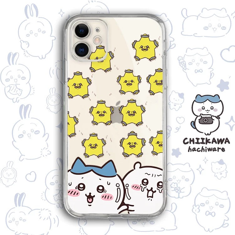 Japanese Cartoon Chiikawa Clean Case | Happy Merry Christmas Tree Angel Stars - iPhone Case PLUS SE2 11 12 13 14 15 16 17 Pro Promax 12mini 13mini