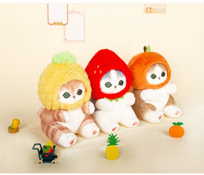 Japan Artist Mofusand Cat Neko Fruit | Orange Apple Pineappe - 20cm Mascot Plush Doll