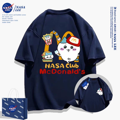 Japanese Cartoon ChiiKawa Casual Style T-Shirt Series | Hachiware FastFood Front & Back - Kawaii Fashion Items