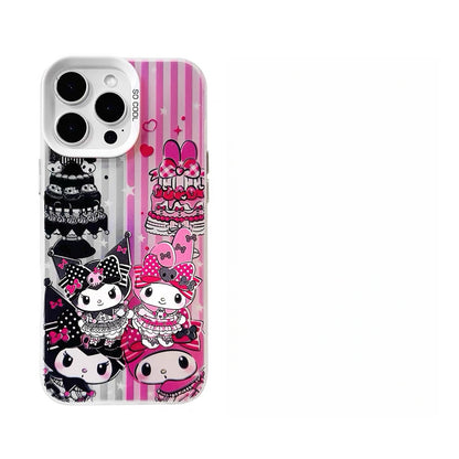 Japanese Cartoon Sanrio Circus Lolita Laser Case | My Melody Kuromi 3 Styles - iPhone Case 11 12 13 14 15 16 16e 17 17e Pro Promax