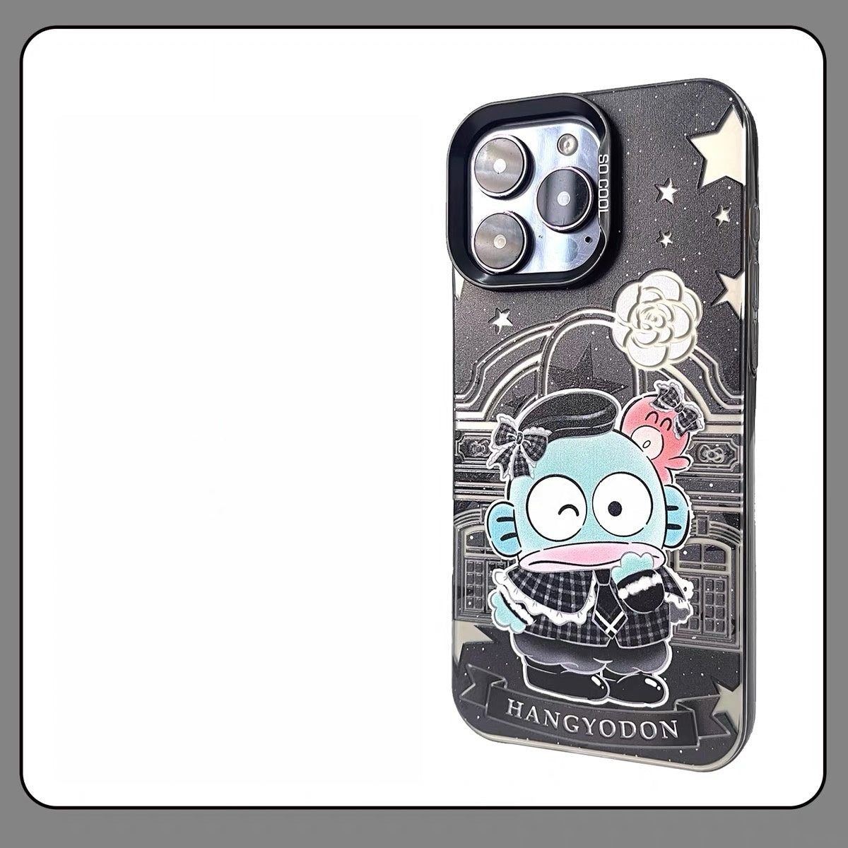 Japanese Cartoon Sanrio Black Winter Classic Dress Up Laser Case | Hello Kitty Little Twin Stars My Melody Kuromi Cinnamoroll Hangyodon Bad Badtz Maru 7 Styles - Phone Case Samsung Galaxy S26 S25 S24 S23 S22 S21 FE Ultra Edge