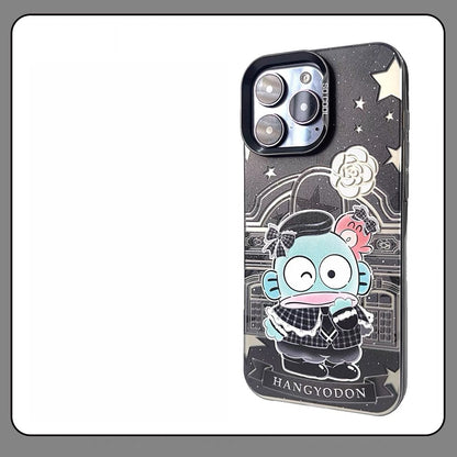 Japanese Cartoon Sanrio Black Winter Classic Dress Up Laser Case | Hello Kitty Little Twin Stars My Melody Kuromi Cinnamoroll Hangyodon Bad Badtz Maru 7 Styles - Phone Case Samsung Galaxy S26 S25 S24 S23 S22 S21 FE Ultra Edge
