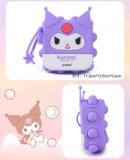 Sanrio Silicone Square PopBoom Purse Bag | Hello Kitty My Melody Kuromi Cinnamoroll KeroKeroKeroppi  - Playful Coin Bag Can put in Airpods EarPhone Children Gift