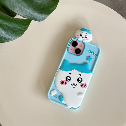 Japanese Cartoon ChiiKawa Look at you Silicone | Chiikawa Hachiware Usagi - iPhone Case 15 14 13 12 Pro ProMax