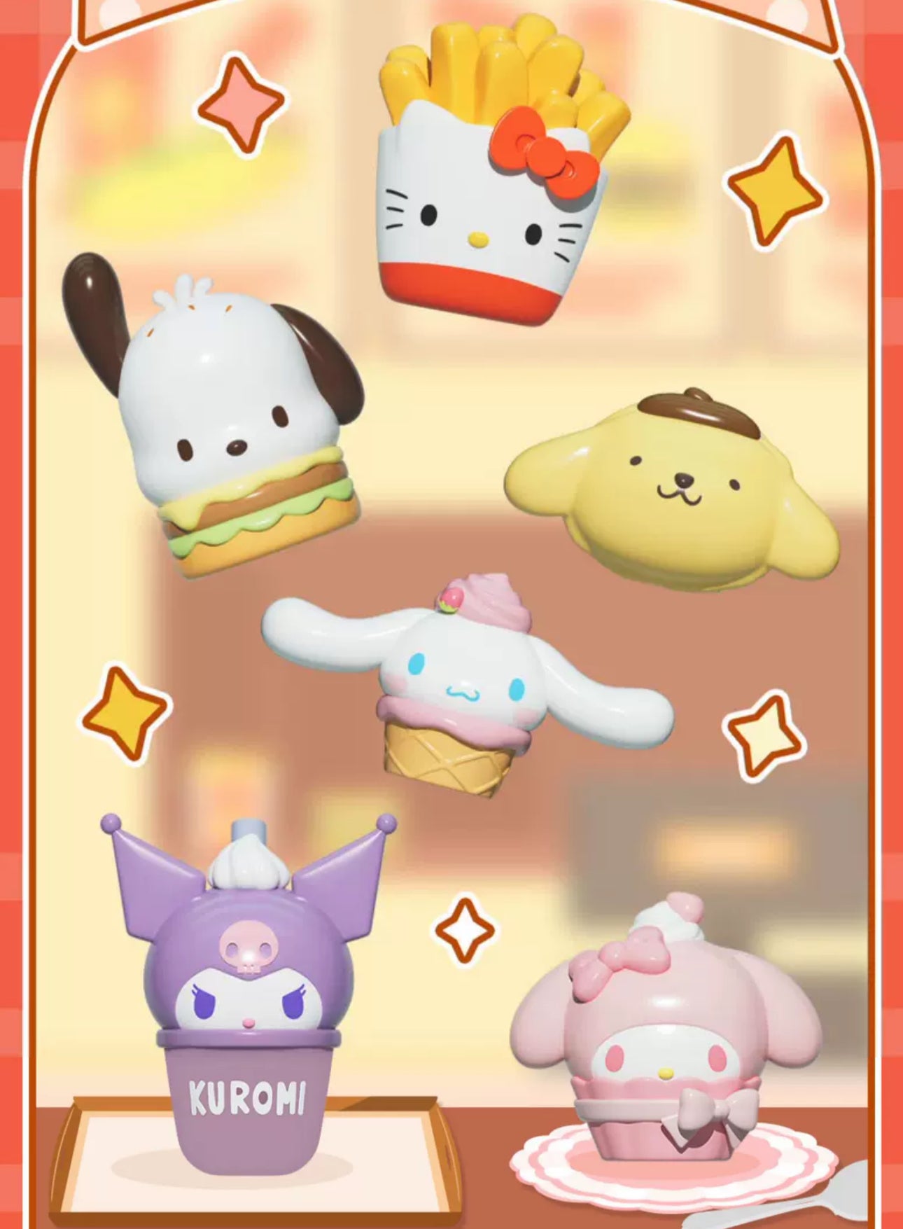 Sanrio Characters Fast Food Beans Mini Series | Hello K<itty My Melody Kuromi Cinnamoroll Pompompurin Pochacco - Kawaii Collectable Toys Toy Collection