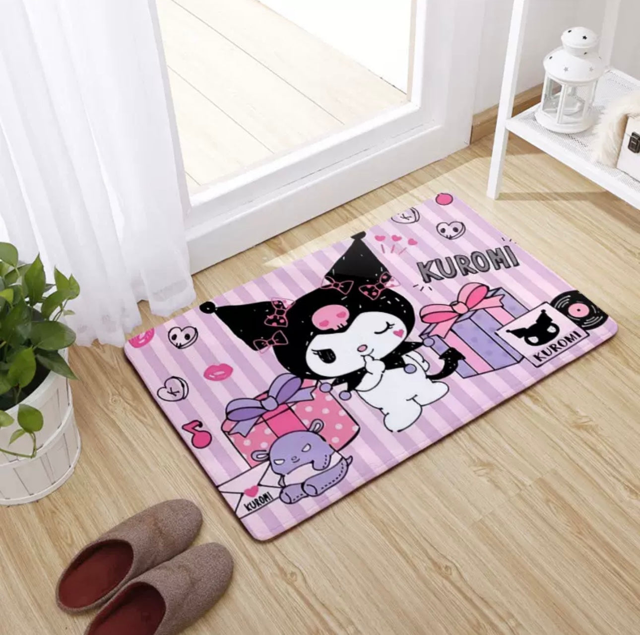 Japanese Cartoon Kuromi Soft Floor Mat | Sweet Daily - Kawaii Room Decoration items Cute Things