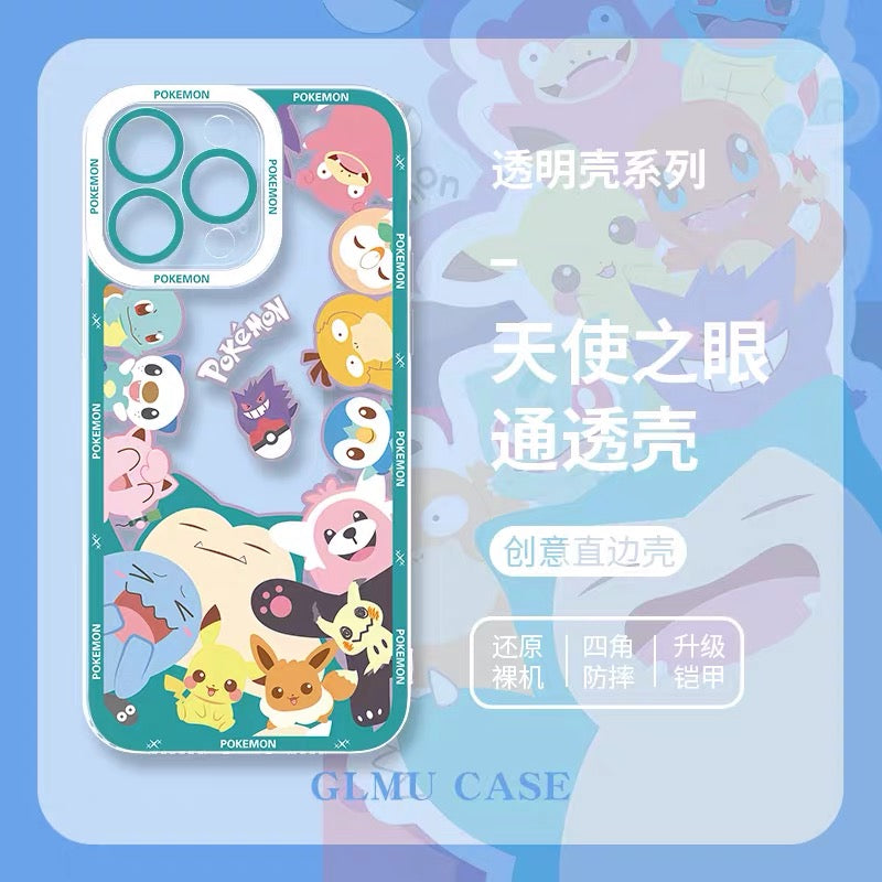 Japan Cartoon Pokemon Be with you Version | All Around you & Smile to you - iPhone Case PLUS SE2 XS XR X 11 12 13 14 15 16 16e 17 17e Pro Promax 12mini 13mini