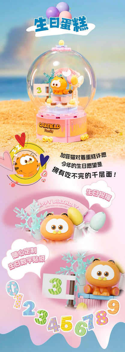 Pan Tasy x Garfield Family | Birthday Cake - Lovely Cat Exotic Shorthair Building Blocks Toy Collections