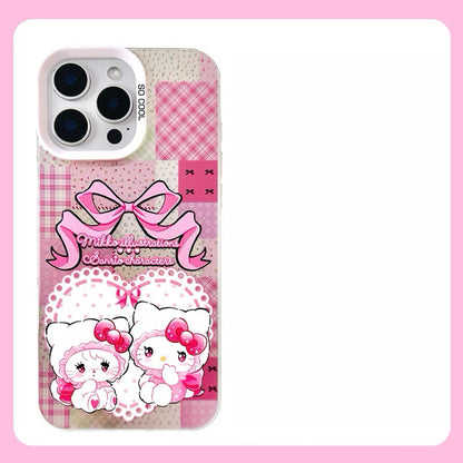Japanese Cartoon Sanrio X Mikko Laser Case | Hello Kitty My Melody Kuromi Cinnamoroll 4 Styles - iPhone Case 11 12 13 14 15 16 16e 17 17e Pro Promax