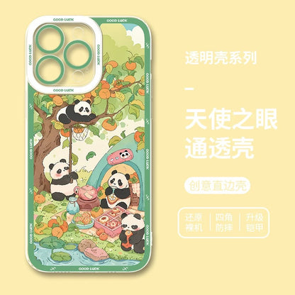 Cute Animal Panda | Season Times - iPhone Case PLUS SE2 XS XR X 11 12 13 14 15 16 16e 17 17e Pro Promax 12mini 13mini