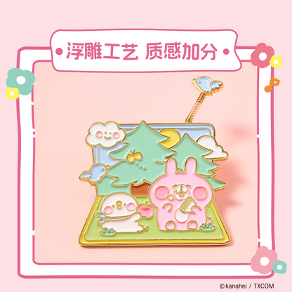 Kanahei X Miniso | Metal Pins Usagi Piske Pink Rabbit White Chicken - Kawaii Item Cute Accessories