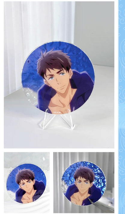 Japanese Anime Free! Iwatobi Swim Club Wave Acrylic Coaster | Haruka Makoto Rin Kirishima Sosuke - Cute Kawaii Item