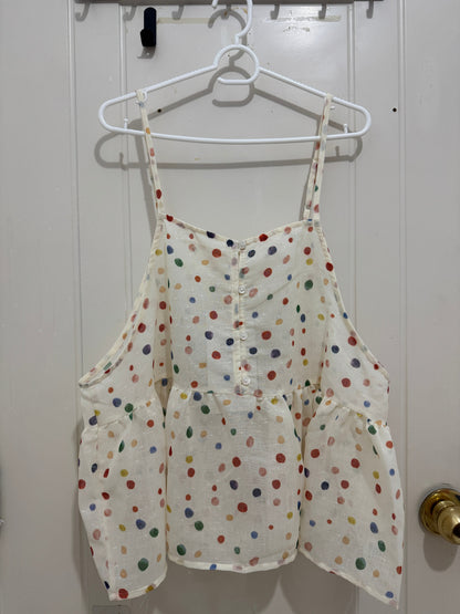 Japanese Fashion Cute Style Shirt Series | Mori  Colourful Dots Tank Top - Kawaii Fashion Items