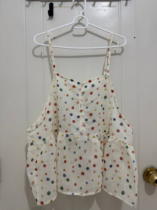Japanese Fashion Cute Style Shirt Series | Mori  Colourful Dots Tank Top - Kawaii Fashion Items