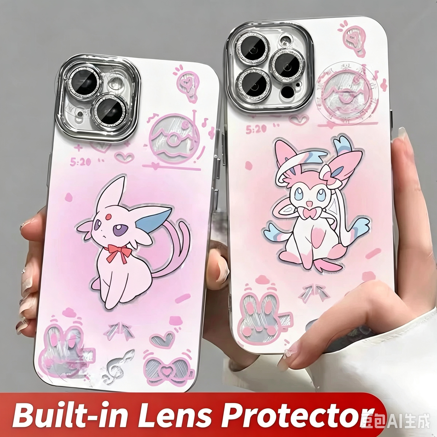 Japanese Cartoon Pokemon Case Eevee Evolution Cute Emo Version | Eevee Vaporeon Jolteon Flareon Espeon Umbreon Leafeon Glaceon Sylveon 9 Styles - iPhone Case PLUS SE2 XS XR X 11 12 13 14 15 16 16e 17 17e Pro Promax 12mini 13mini (副本)