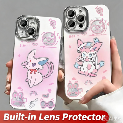 Japanese Cartoon Pokemon Case Eevee Evolution Cute Emo Version | Eevee Vaporeon Jolteon Flareon Espeon Umbreon Leafeon Glaceon Sylveon 9 Styles - iPhone Case PLUS SE2 XS XR X 11 12 13 14 15 16 16e 17 17e Pro Promax 12mini 13mini (副本)